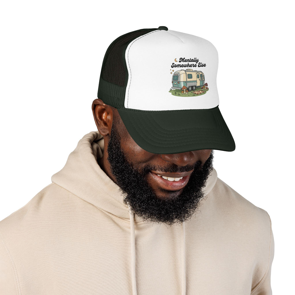 Trucker Hat - 'Mentally Somewhere Else' Retro Camper Design