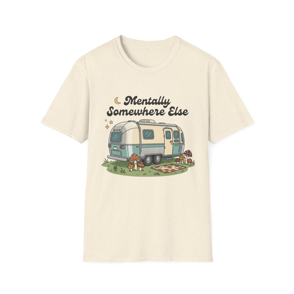 Mentally Somewhere Else Camper T-Shirt — Vintage Airstream RV Travel Tee