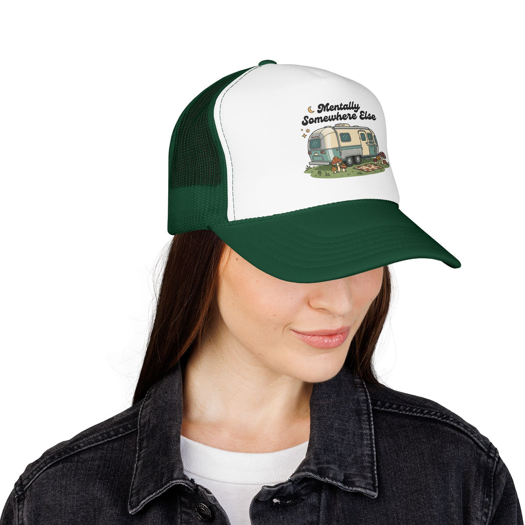 Trucker Hat - 'Mentally Somewhere Else' Retro Camper Design