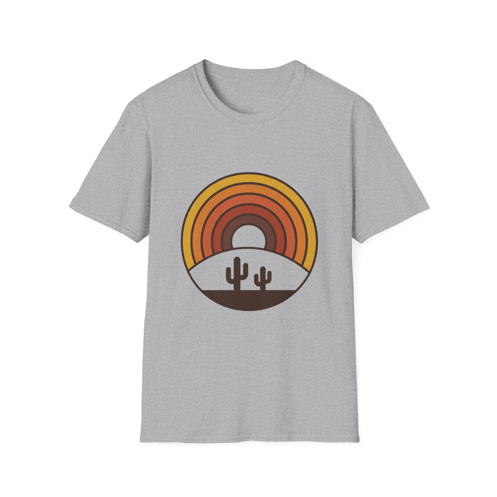 Retro Desert Rainbow T-Shirt — Cactus Sunset Graphic Tee