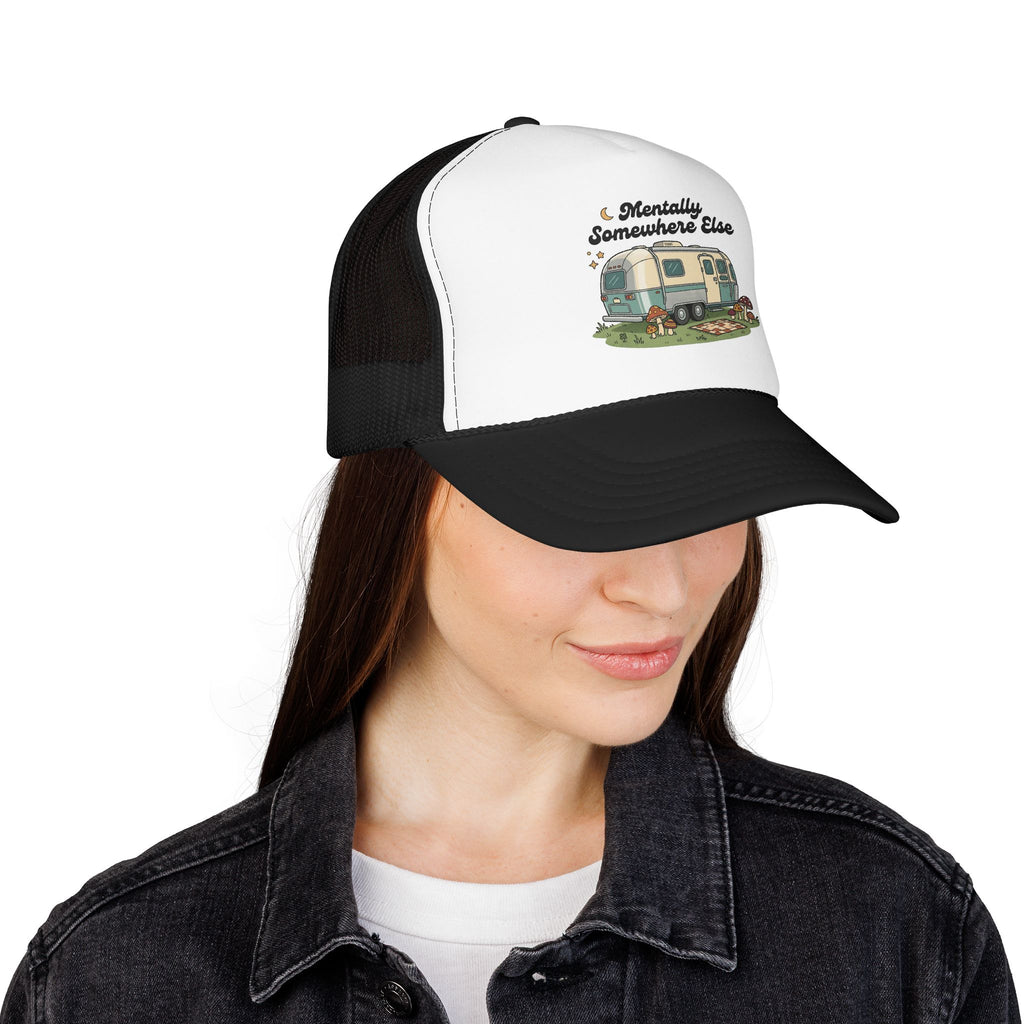 Trucker Hat - 'Mentally Somewhere Else' Retro Camper Design