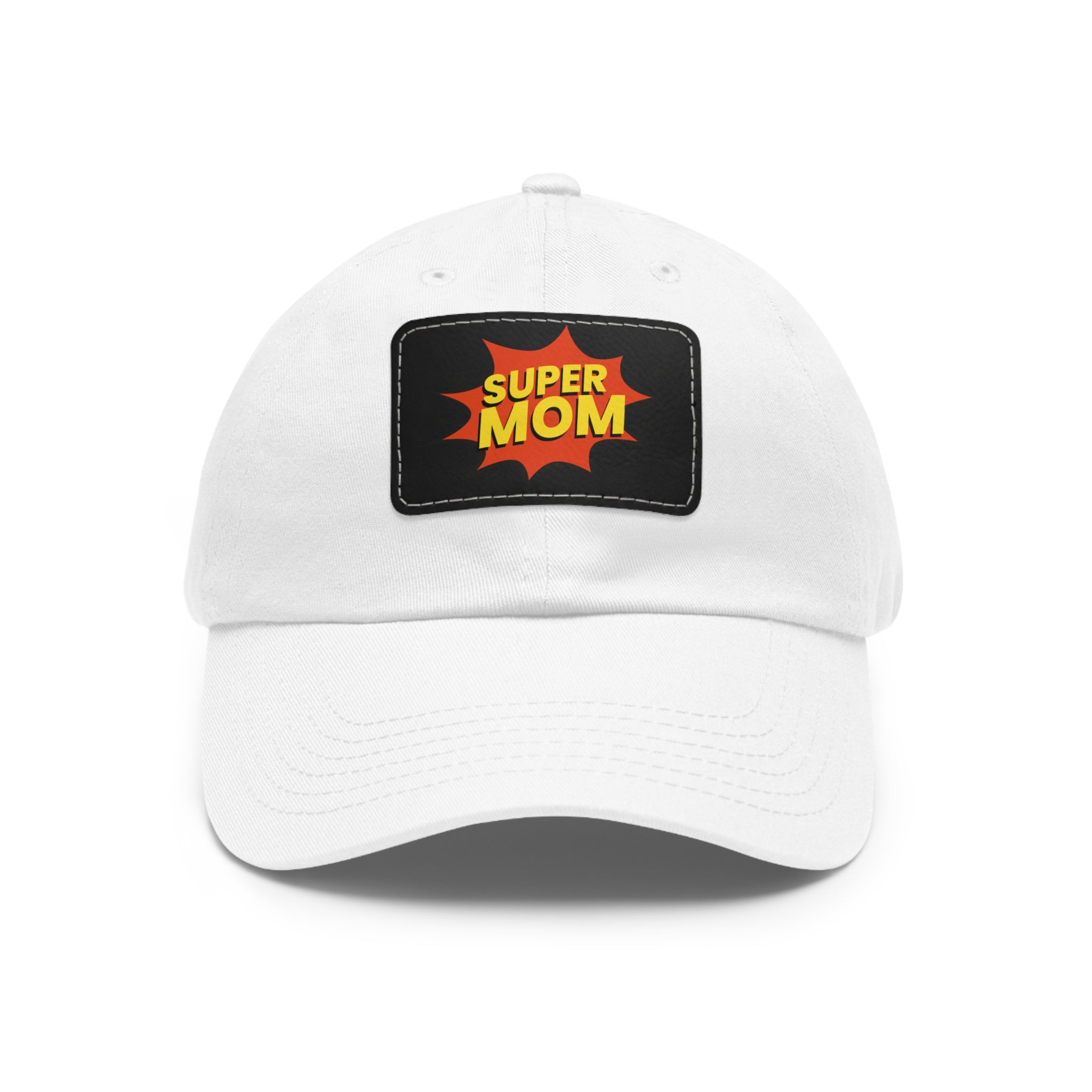 Super Mom Leather Patch Dad Hat – Mothers Day Gift Cap
