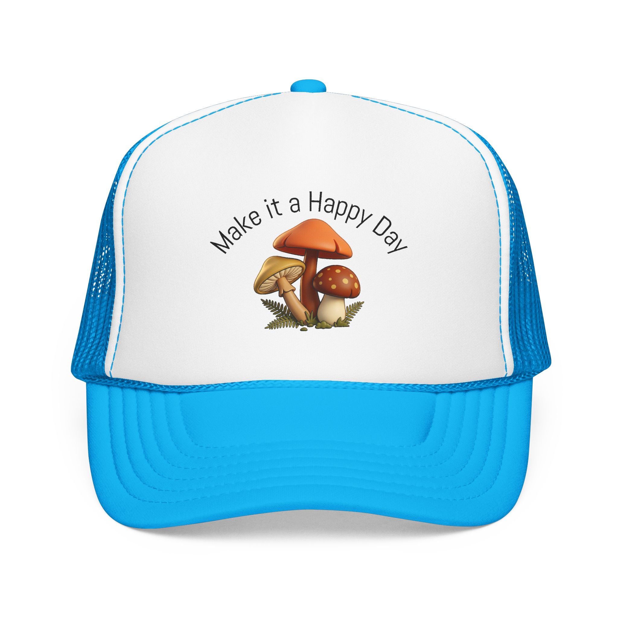 Mushroom "Make It a Happy Day" Trucker Hat