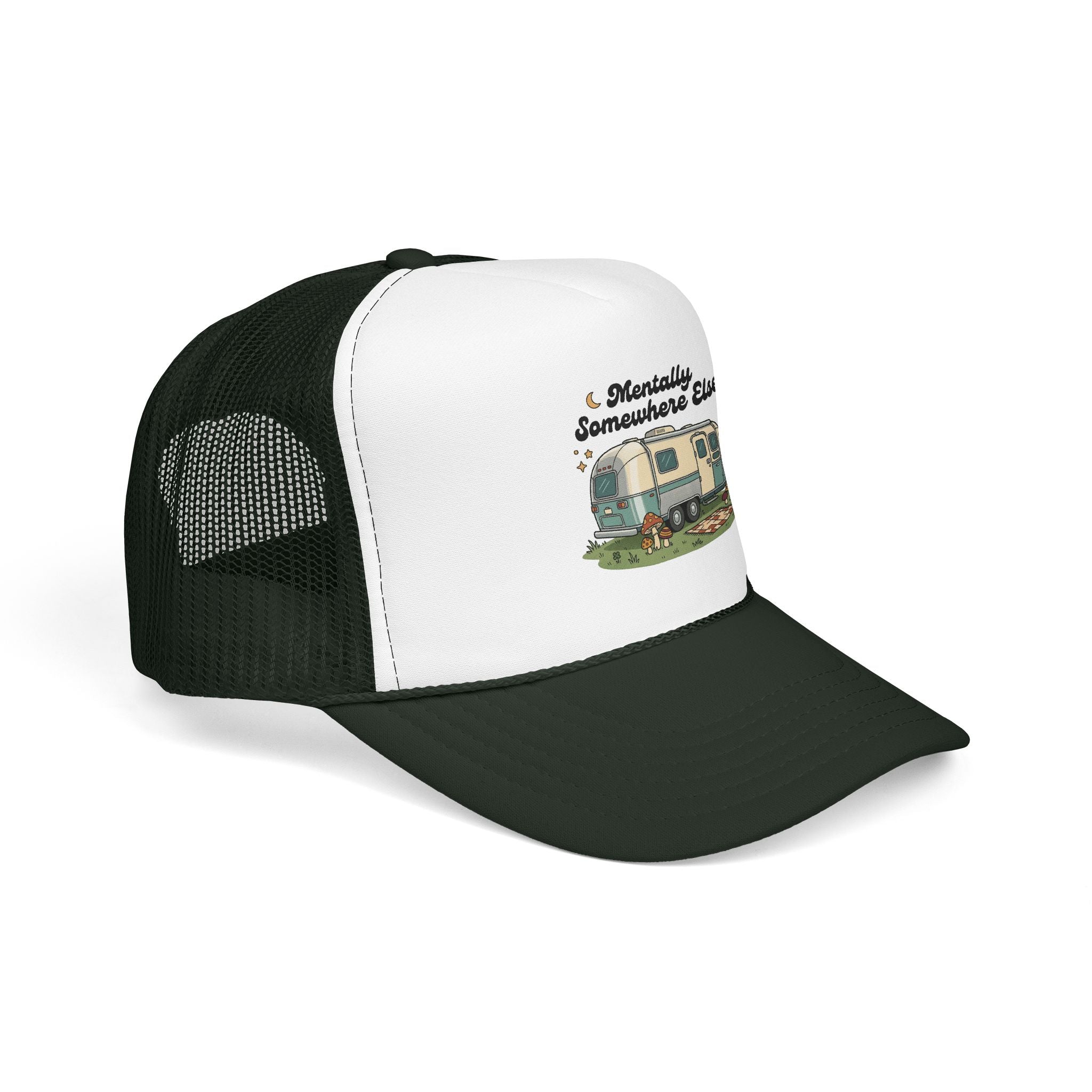 Trucker Hat - 'Mentally Somewhere Else' Retro Camper Design