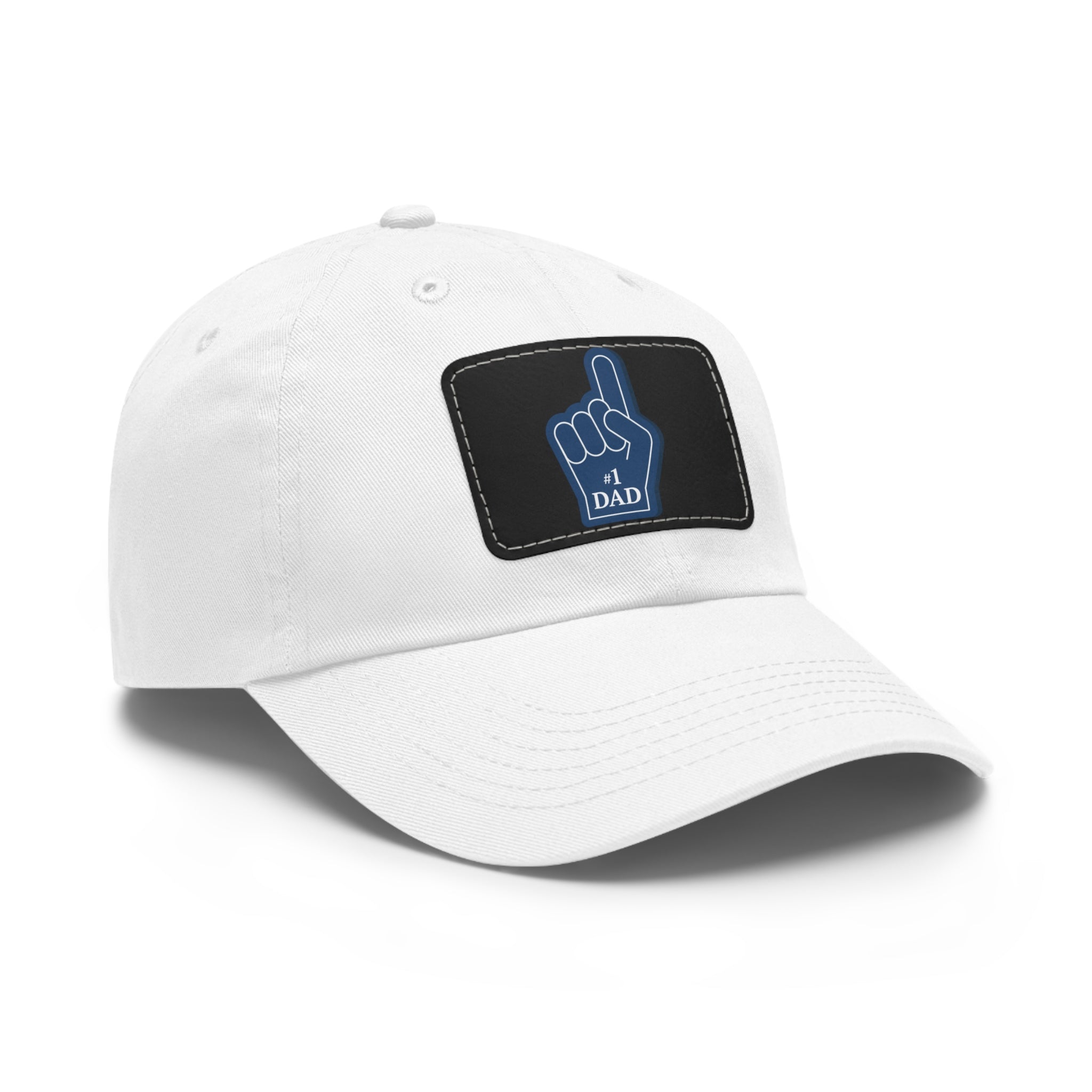 #1 Dad Foam Finger Leather Patch Dad Hat — Father's Day Gift Cap
