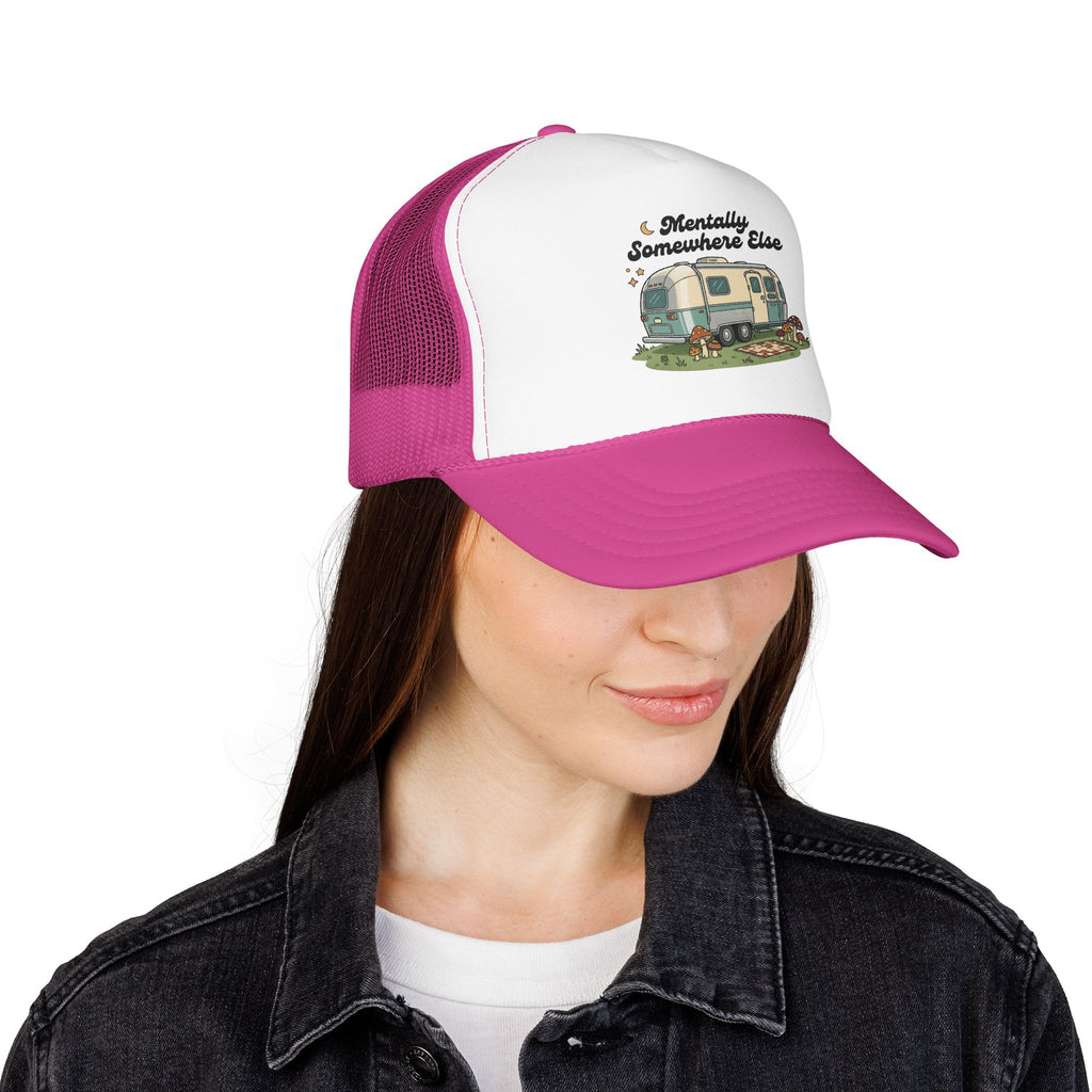 Trucker Hat - 'Mentally Somewhere Else' Retro Camper Design