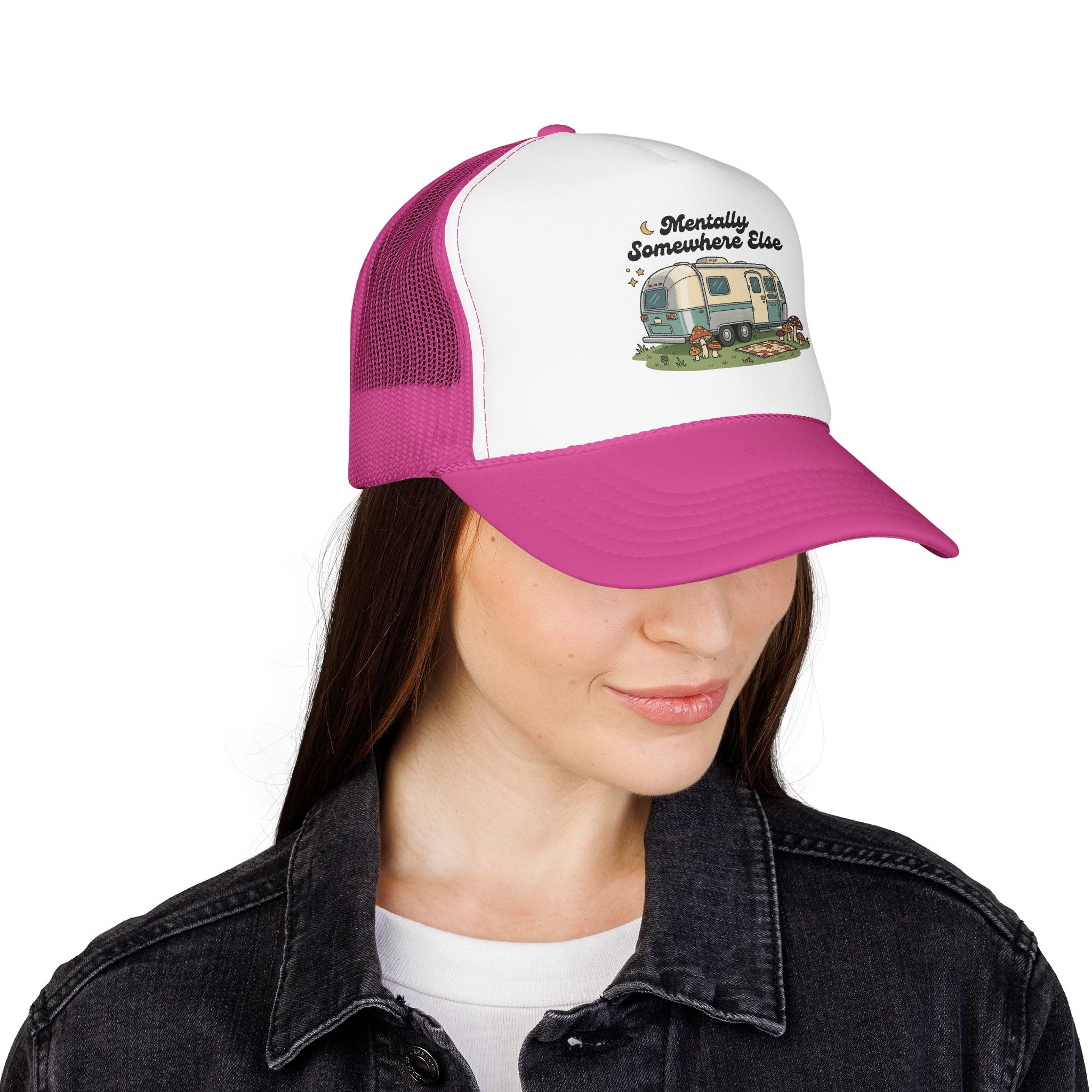 Trucker Hat - 'Mentally Somewhere Else' Retro Camper Design