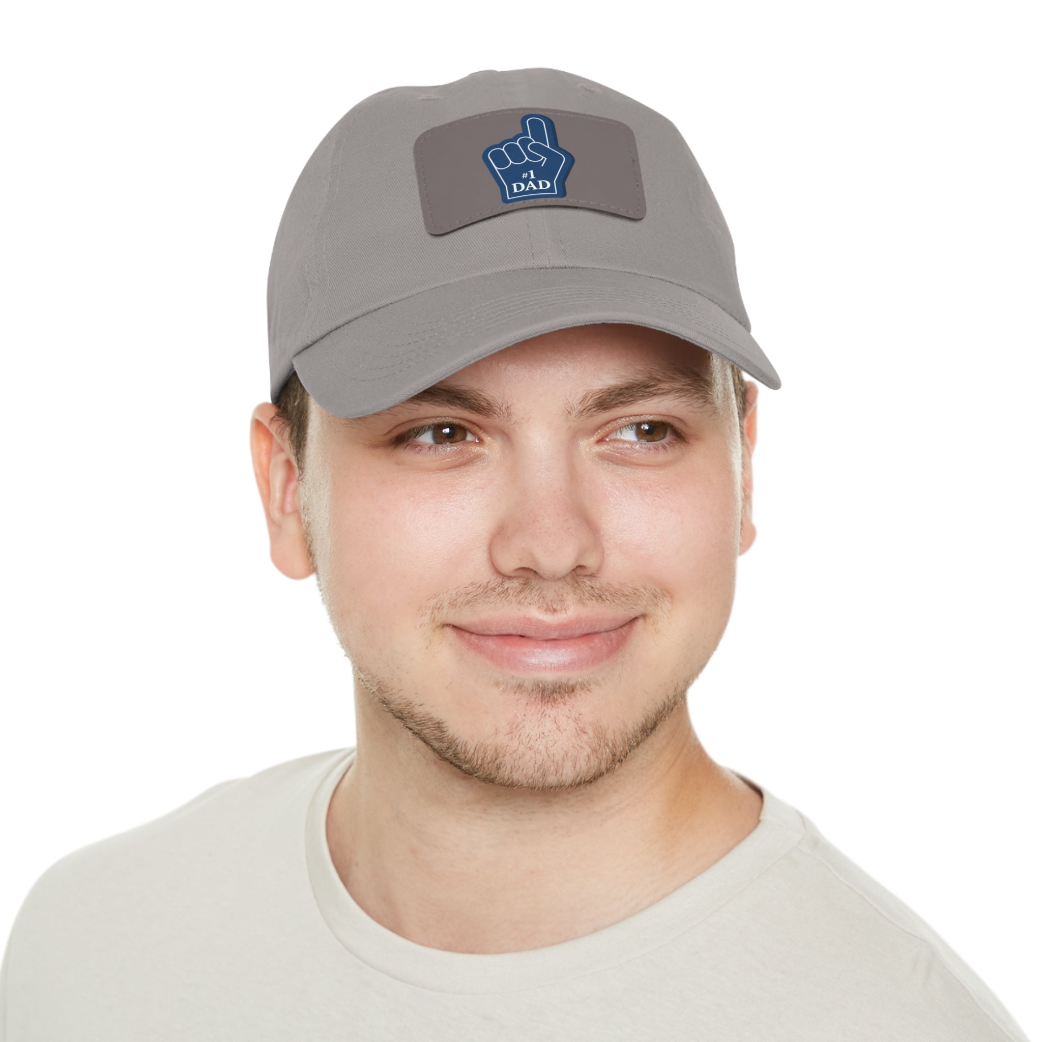 #1 Dad Foam Finger Leather Patch Dad Hat — Father's Day Gift Cap