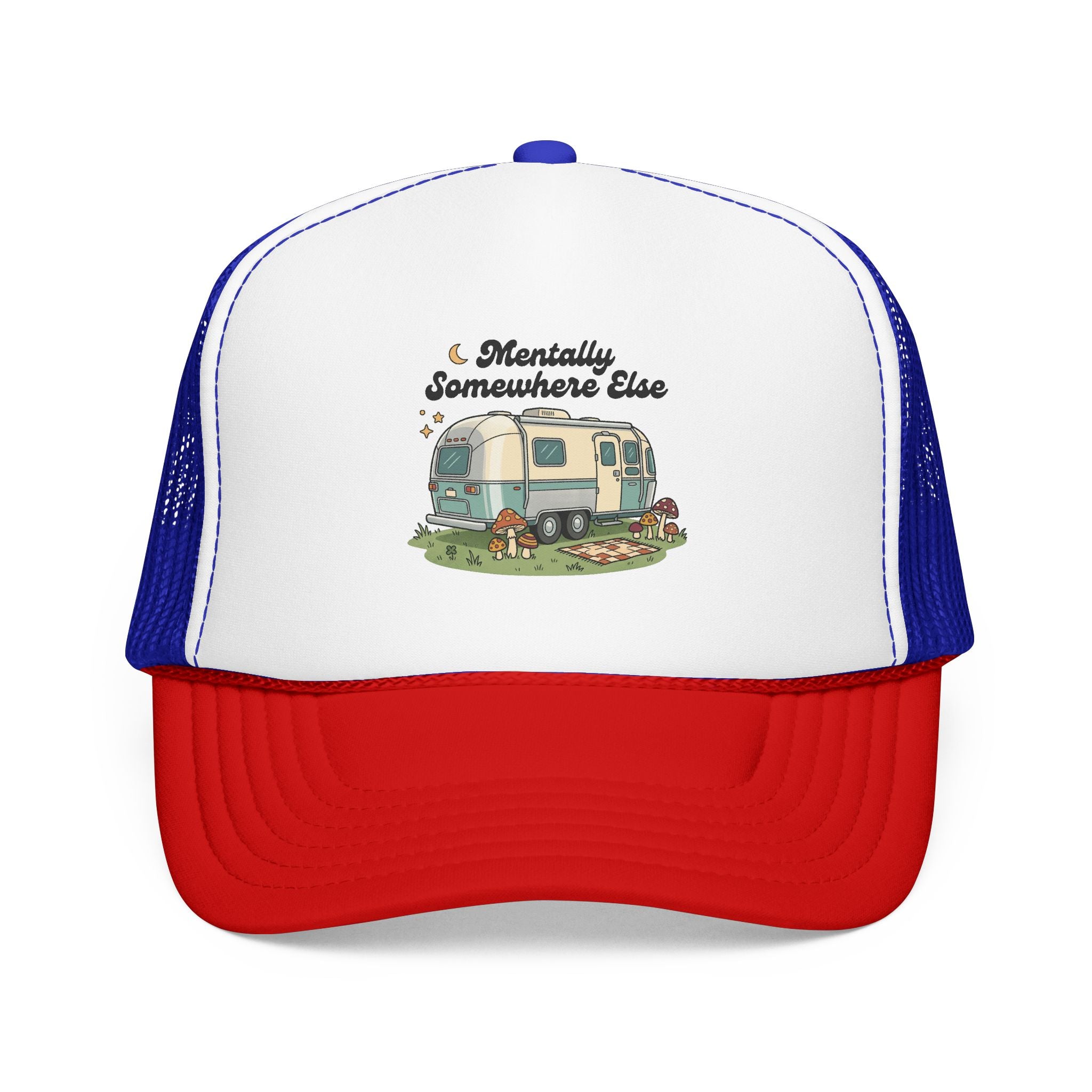 Trucker Hat - 'Mentally Somewhere Else' Retro Camper Design