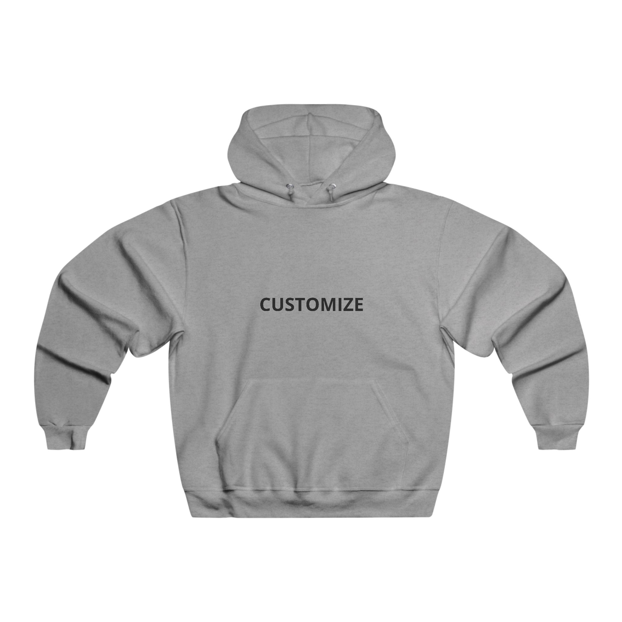 Customizable Hoodie — Men's Plain NUBLEND® Hooded Sweatshirt (Add Text or Logo)