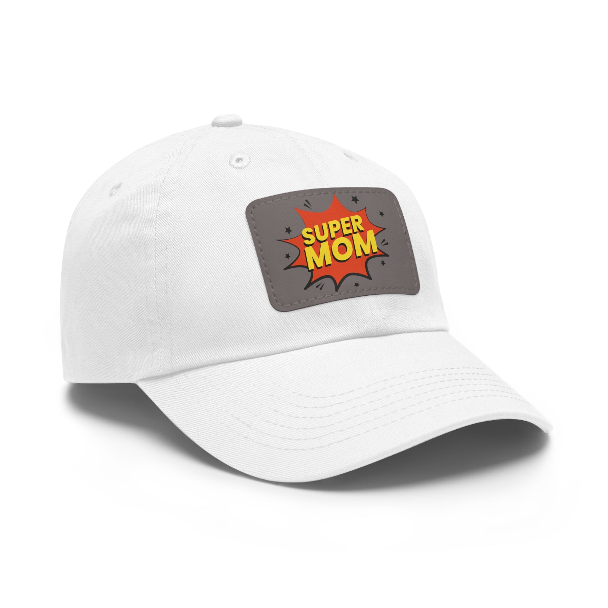 Super Mom Leather Patch Dad Hat – Mothers Day Gift Cap