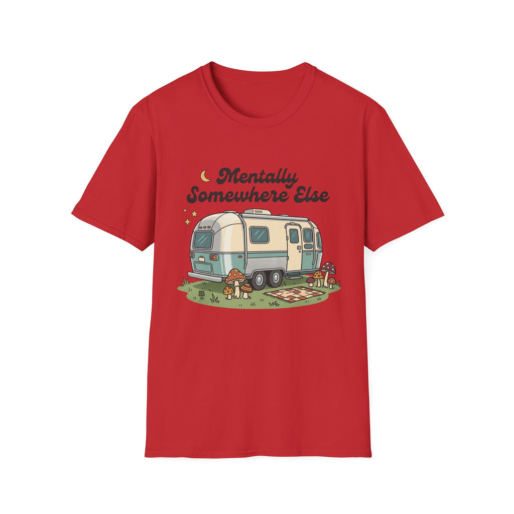 Mentally Somewhere Else Camper T-Shirt — Vintage Airstream RV Travel Tee