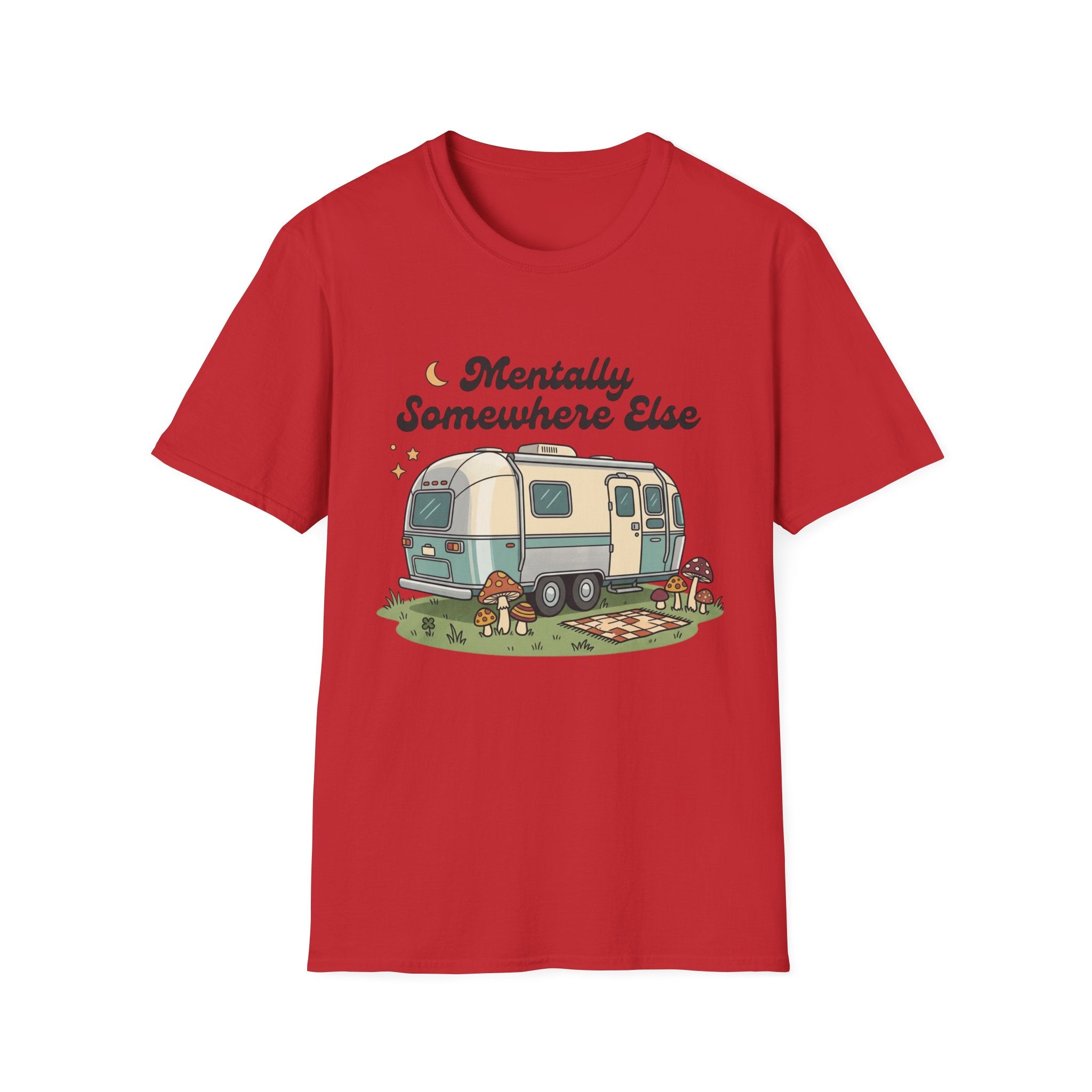 Mentally Somewhere Else Camper T-Shirt — Vintage Airstream RV Travel Tee