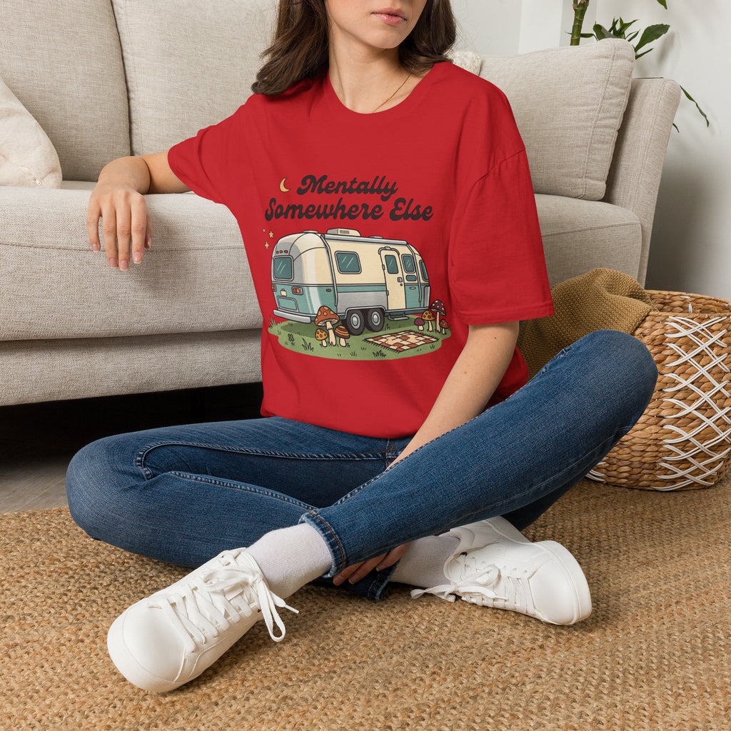 Mentally Somewhere Else Camper T-Shirt — Vintage Airstream RV Travel Tee