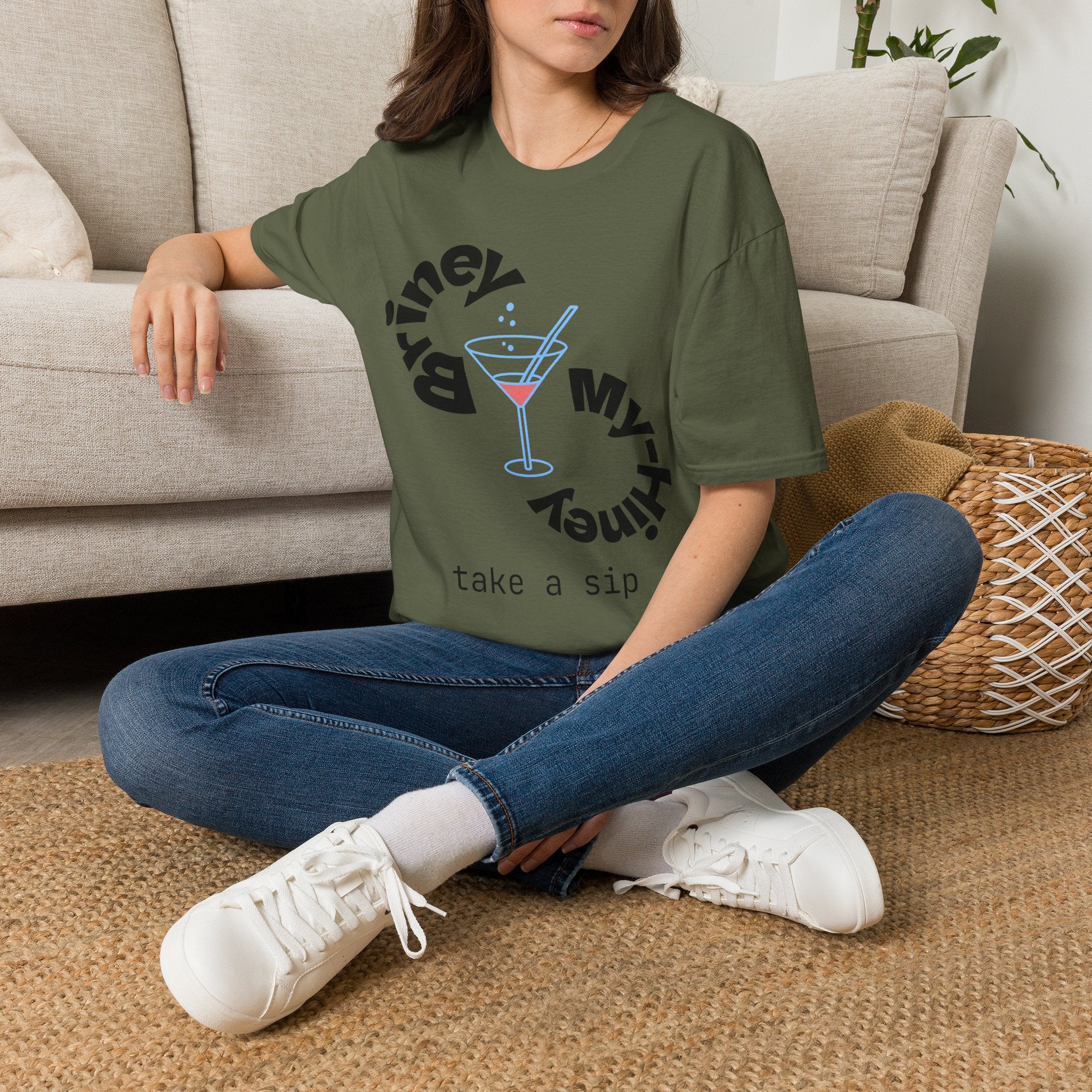 Cocktail Graphic T-Shirt — 'Take a Sip' Martini Design