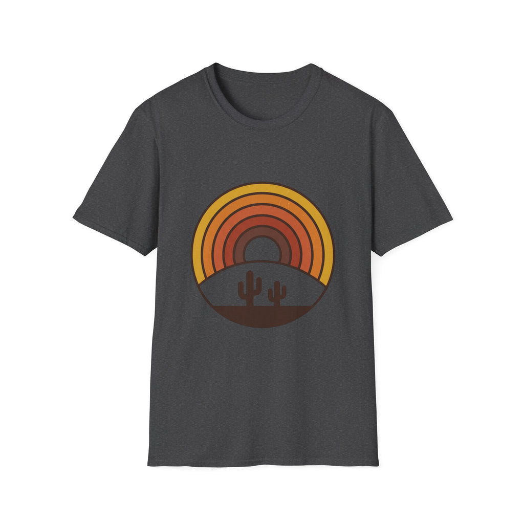 Retro Desert Rainbow T-Shirt — Cactus Sunset Graphic Tee