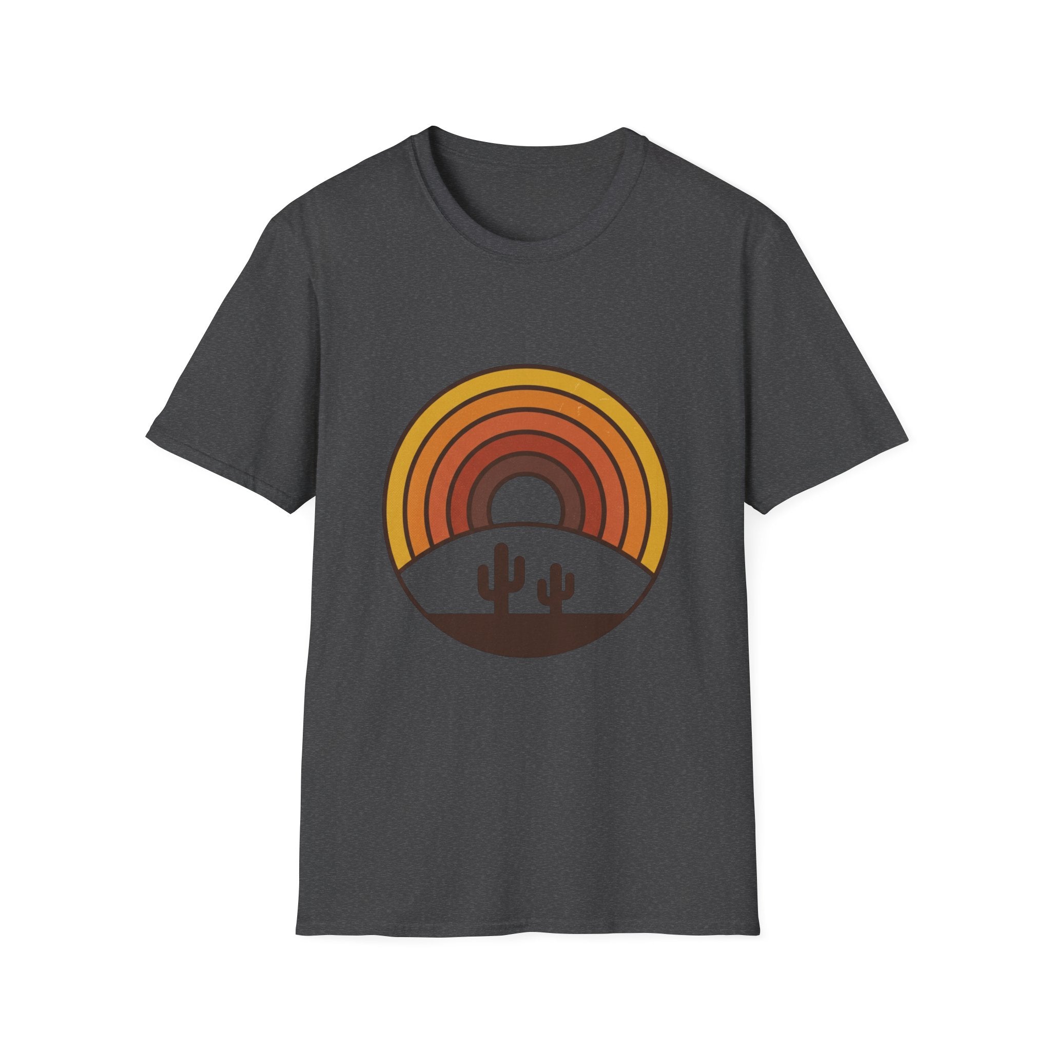 Retro Desert Rainbow T-Shirt — Cactus Sunset Graphic Tee