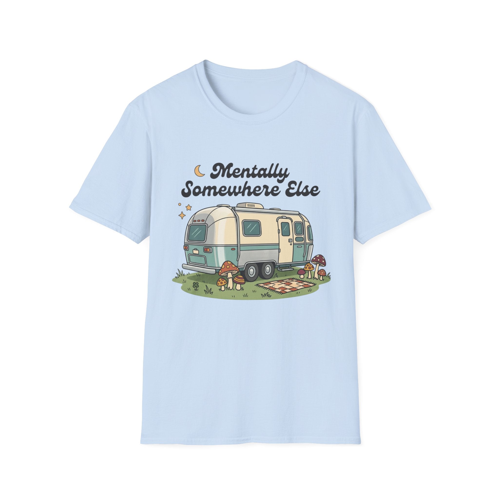 Mentally Somewhere Else Camper T-Shirt — Vintage Airstream RV Travel Tee