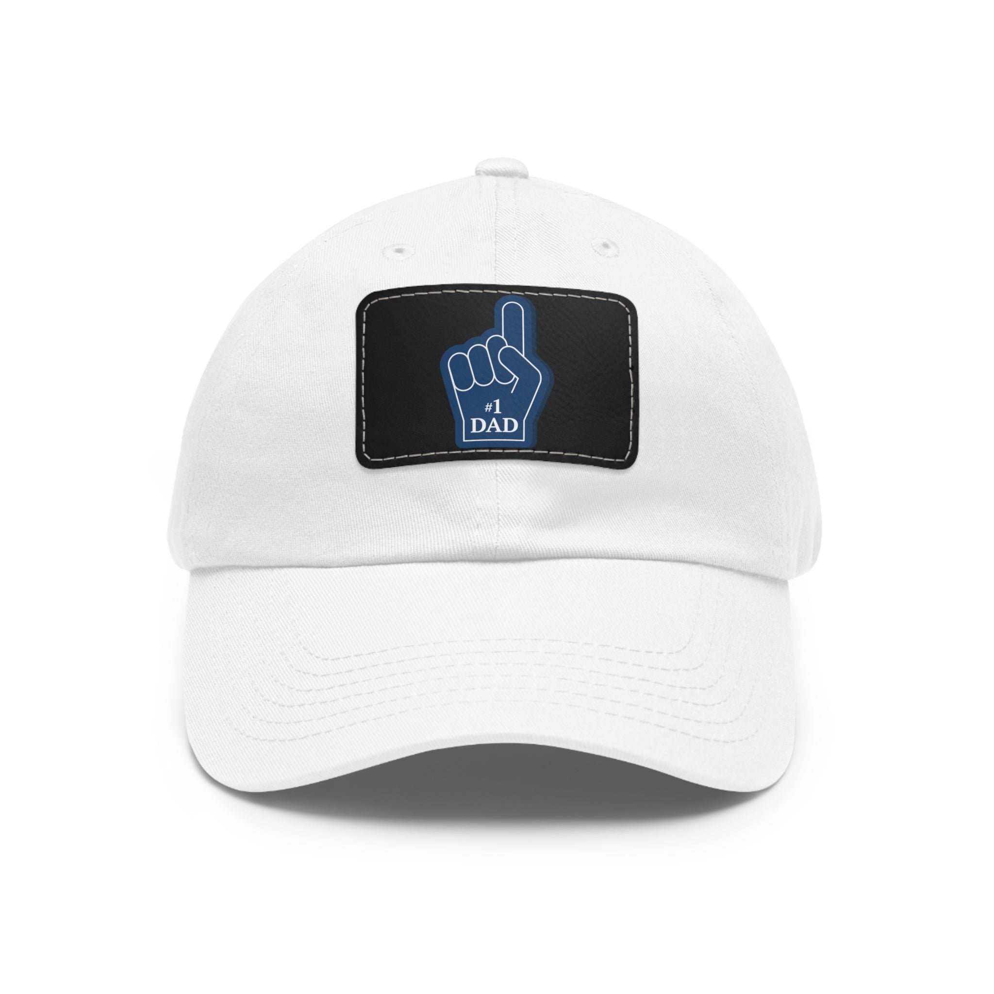 #1 Dad Foam Finger Leather Patch Dad Hat — Father's Day Gift Cap