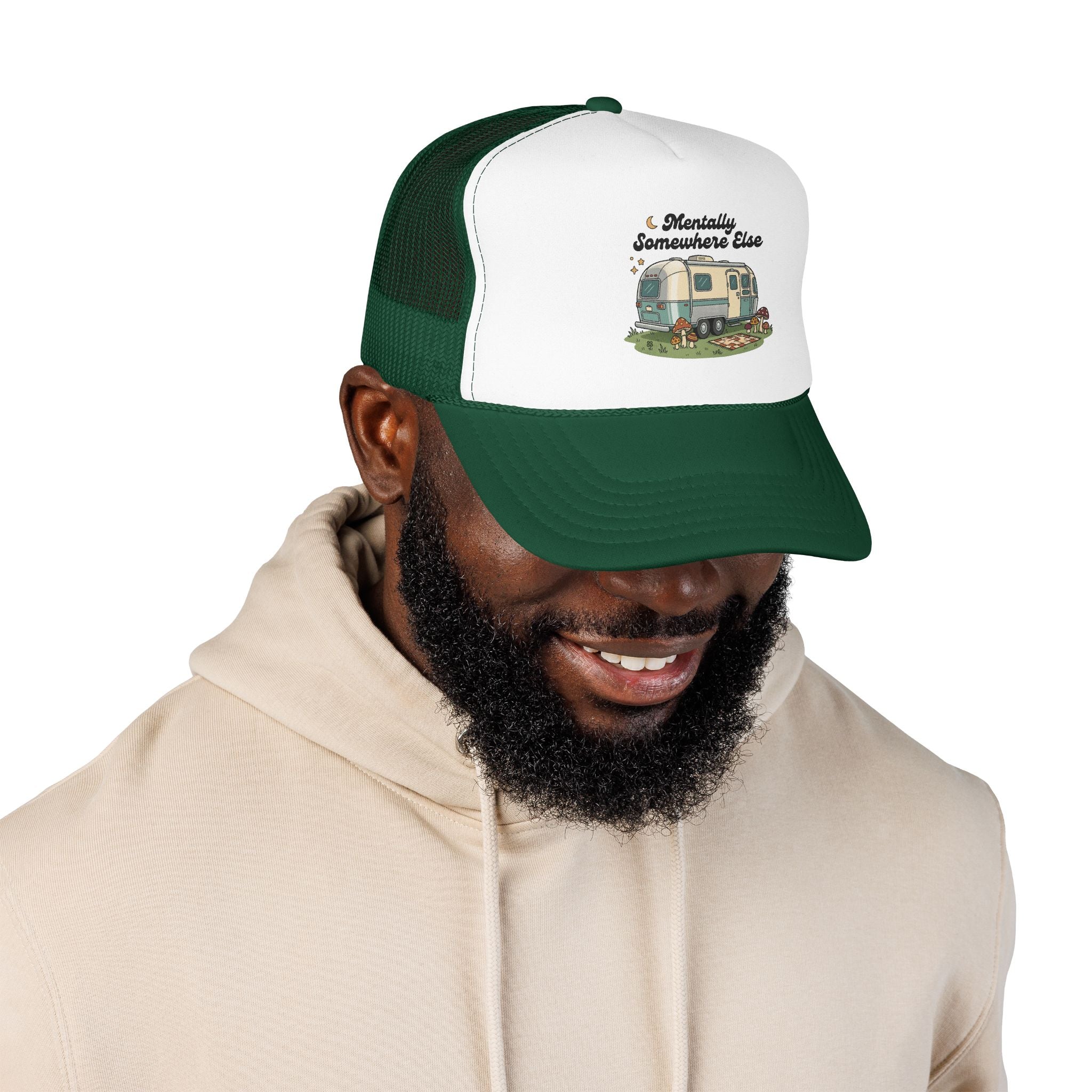 Trucker Hat - 'Mentally Somewhere Else' Retro Camper Design