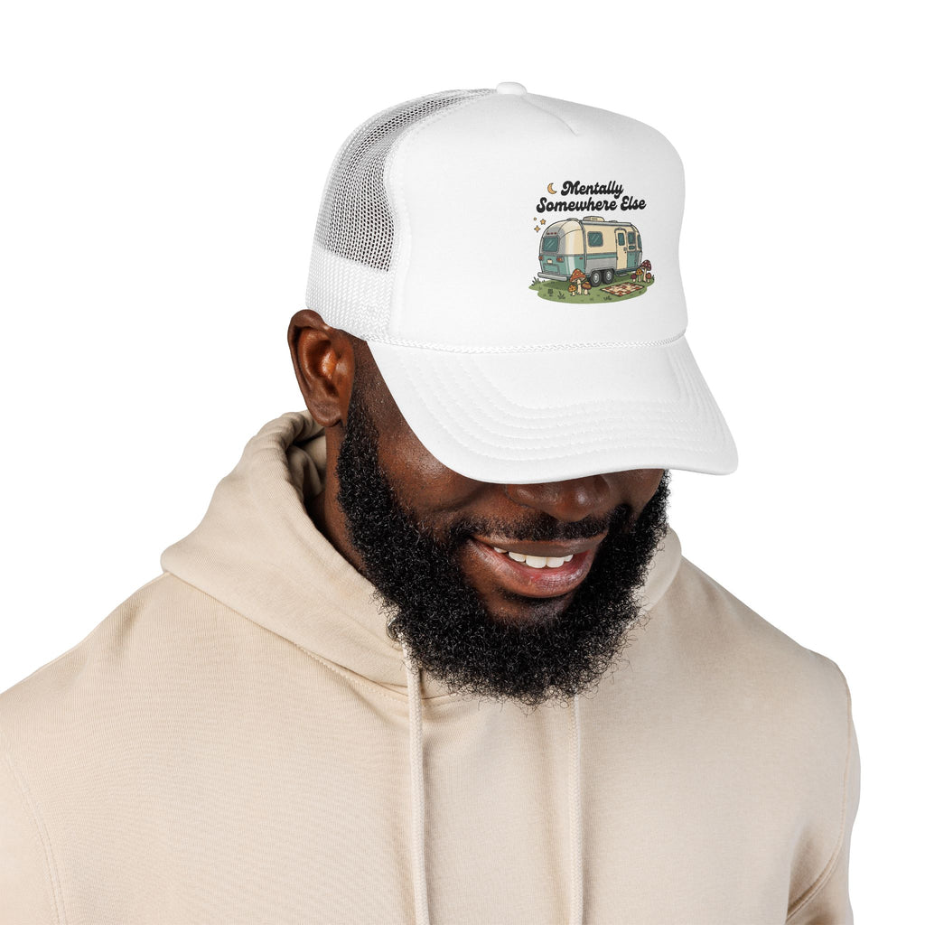 Trucker Hat - 'Mentally Somewhere Else' Retro Camper Design