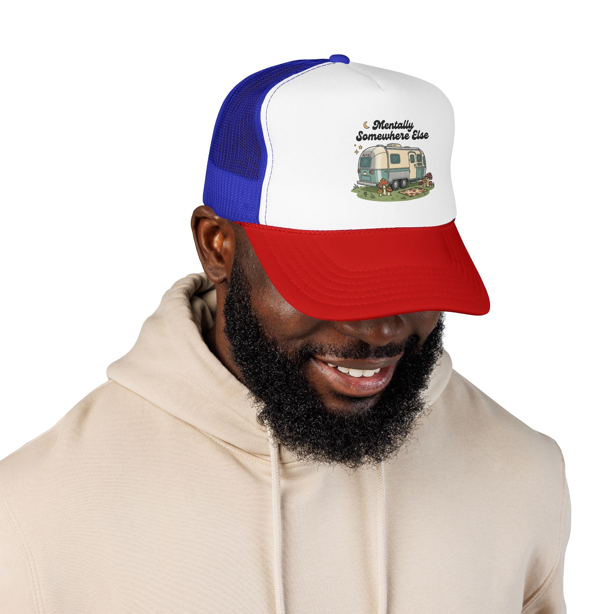 Trucker Hat - 'Mentally Somewhere Else' Retro Camper Design