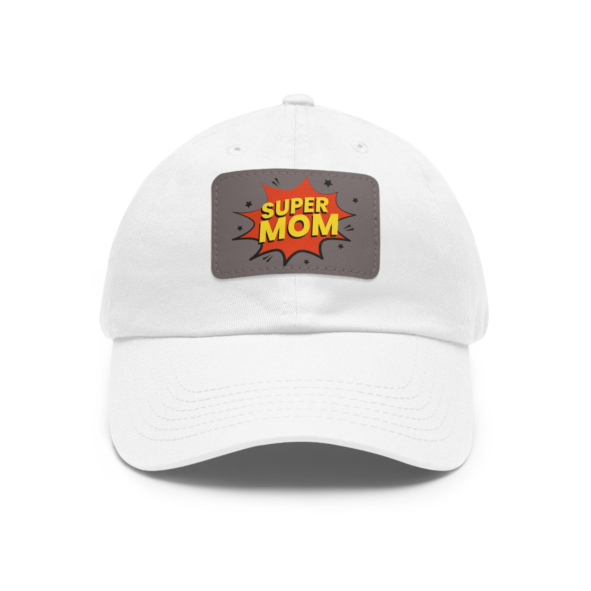 Super Mom Leather Patch Dad Hat – Mothers Day Gift Cap