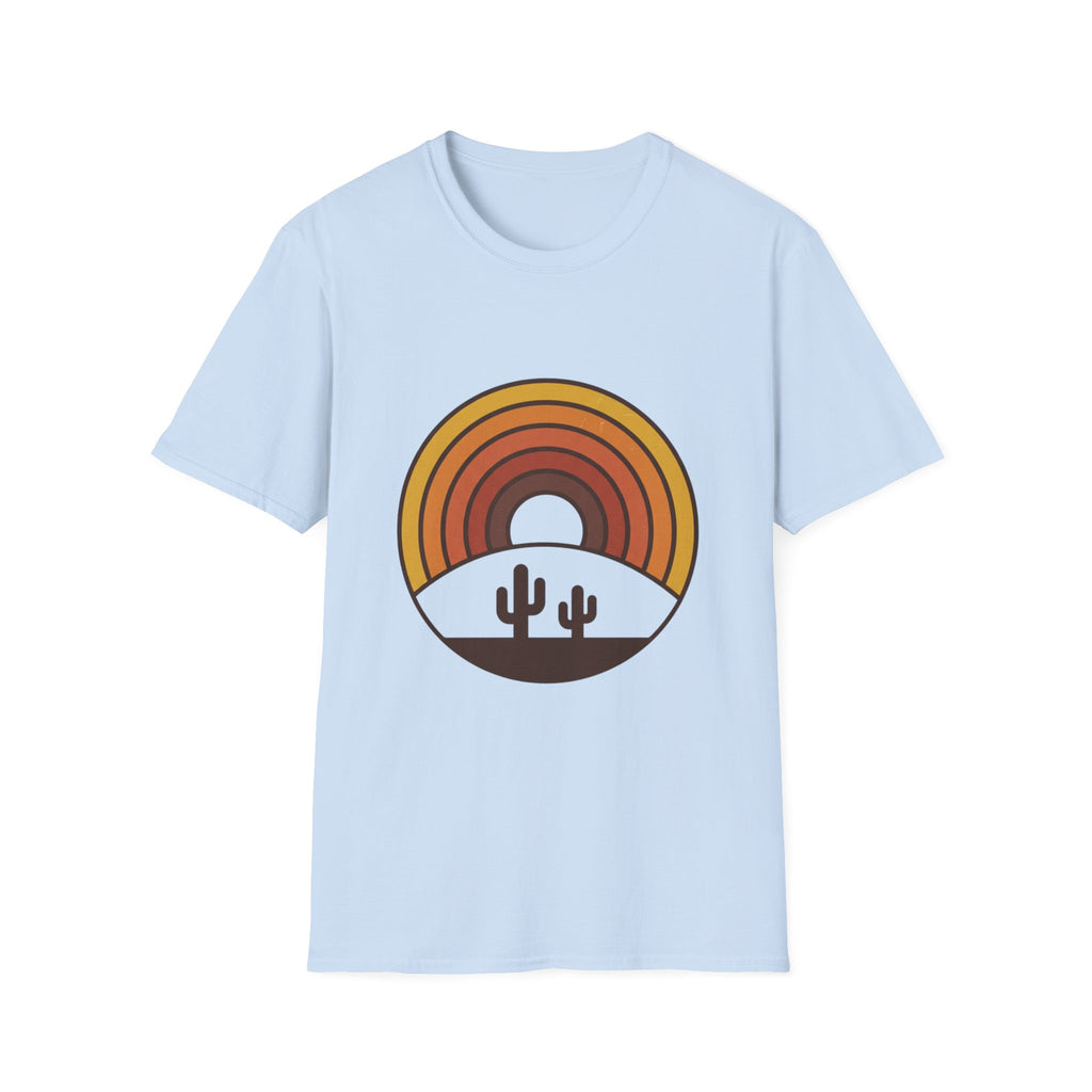 Retro Desert Rainbow T-Shirt — Cactus Sunset Graphic Tee