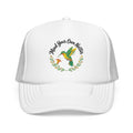 Mind Your Own Nector Trucker Hat — Hummingbird Floral Mesh Cap