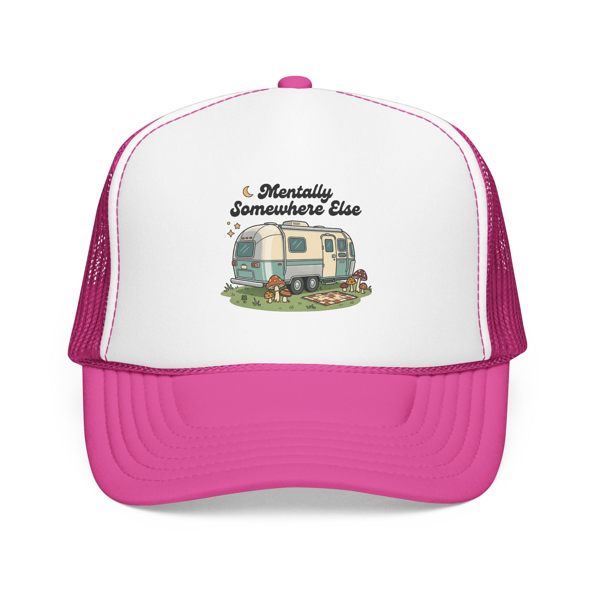Trucker Hat - 'Mentally Somewhere Else' Retro Camper Design