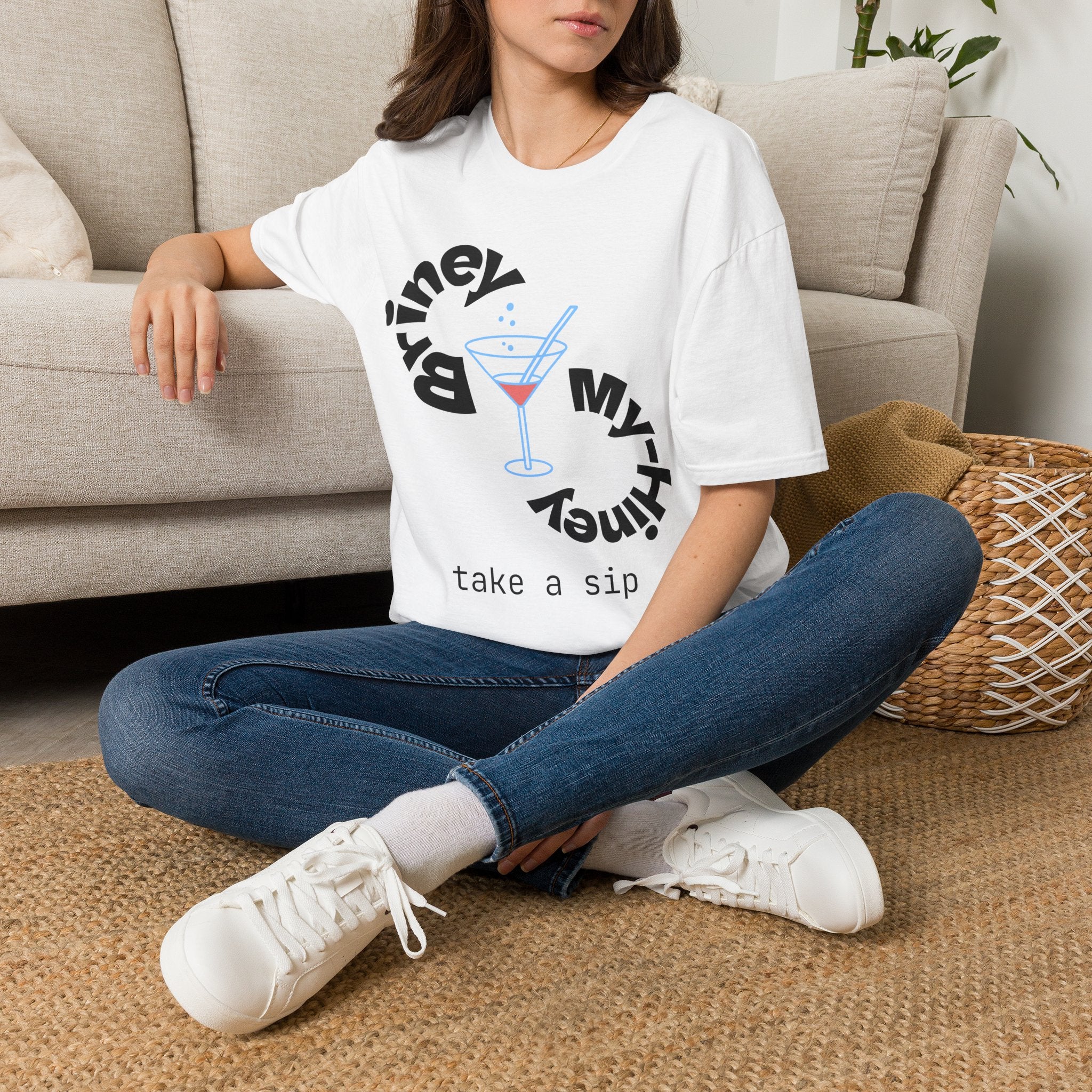 Cocktail Graphic T-Shirt — 'Take a Sip' Martini Design