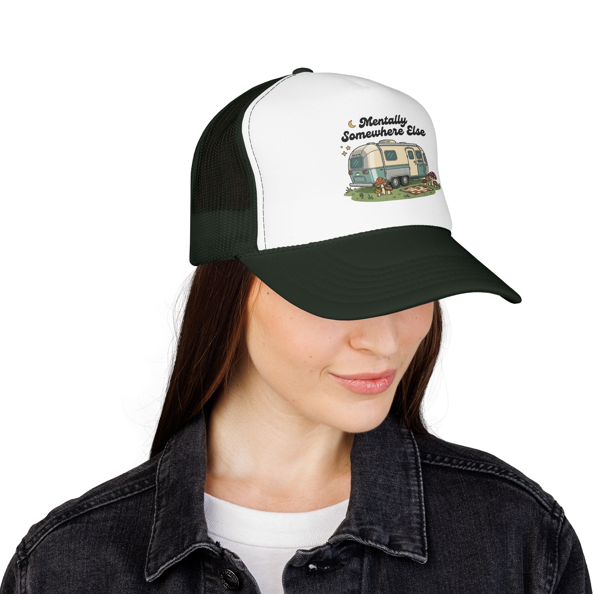 Trucker Hat - 'Mentally Somewhere Else' Retro Camper Design