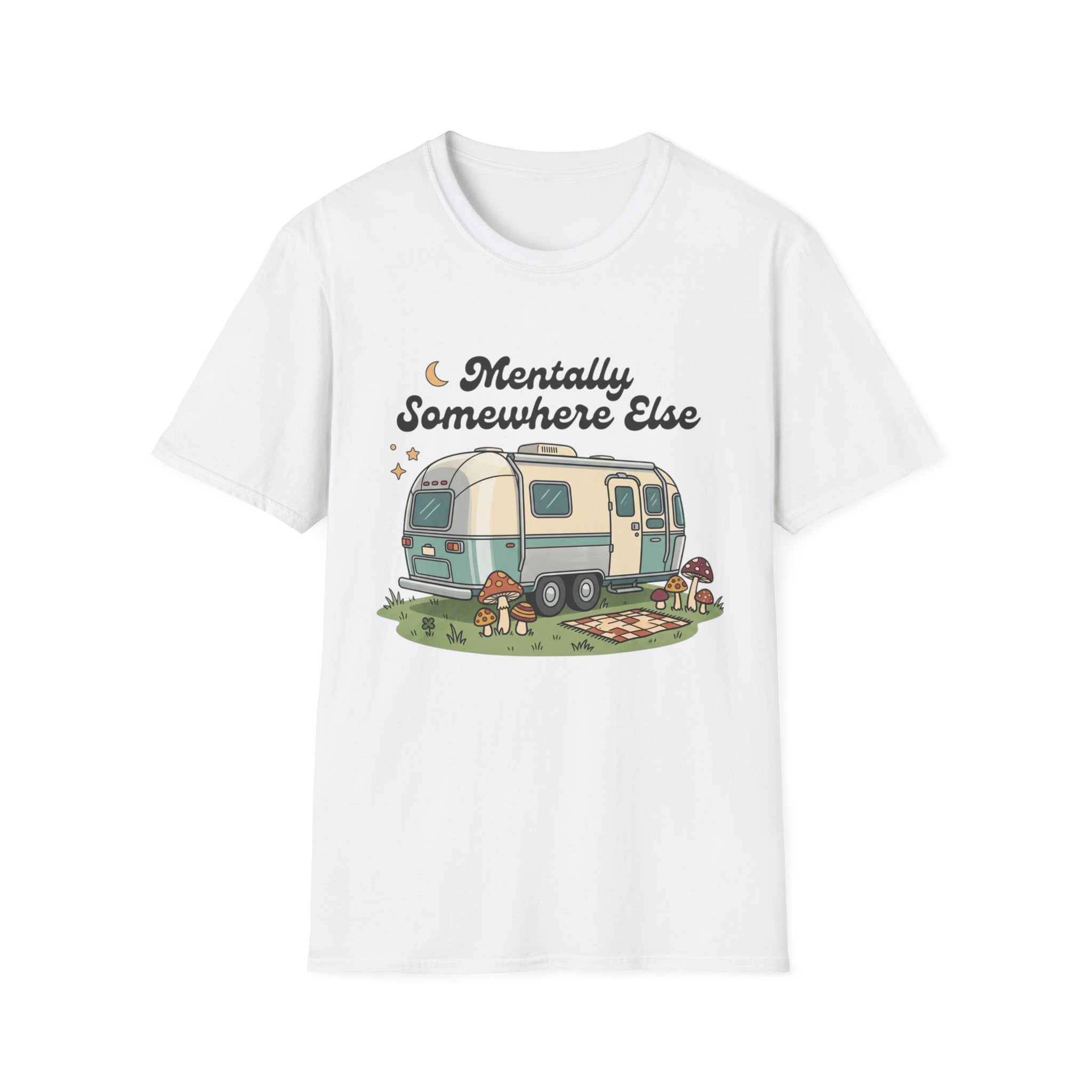 Mentally Somewhere Else Camper T-Shirt — Vintage Airstream RV Travel Tee
