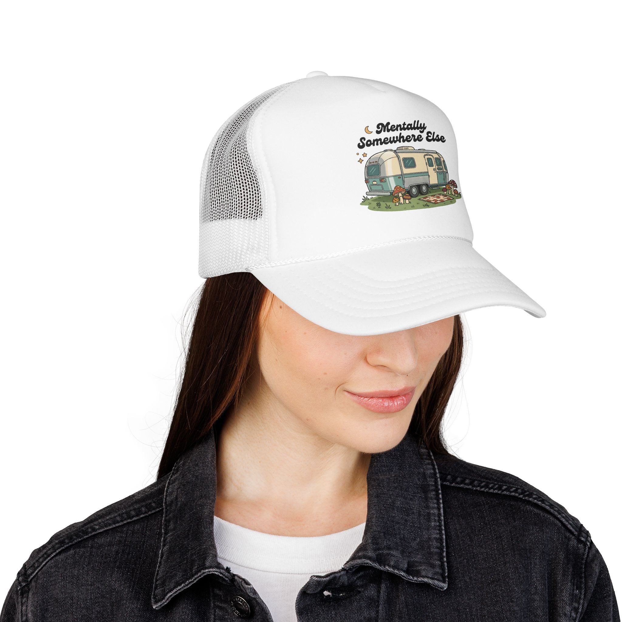 Trucker Hat - 'Mentally Somewhere Else' Retro Camper Design