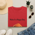Mushroom Graphic Tee - "Make It a Happy Day" Positive Quote T-Shirt