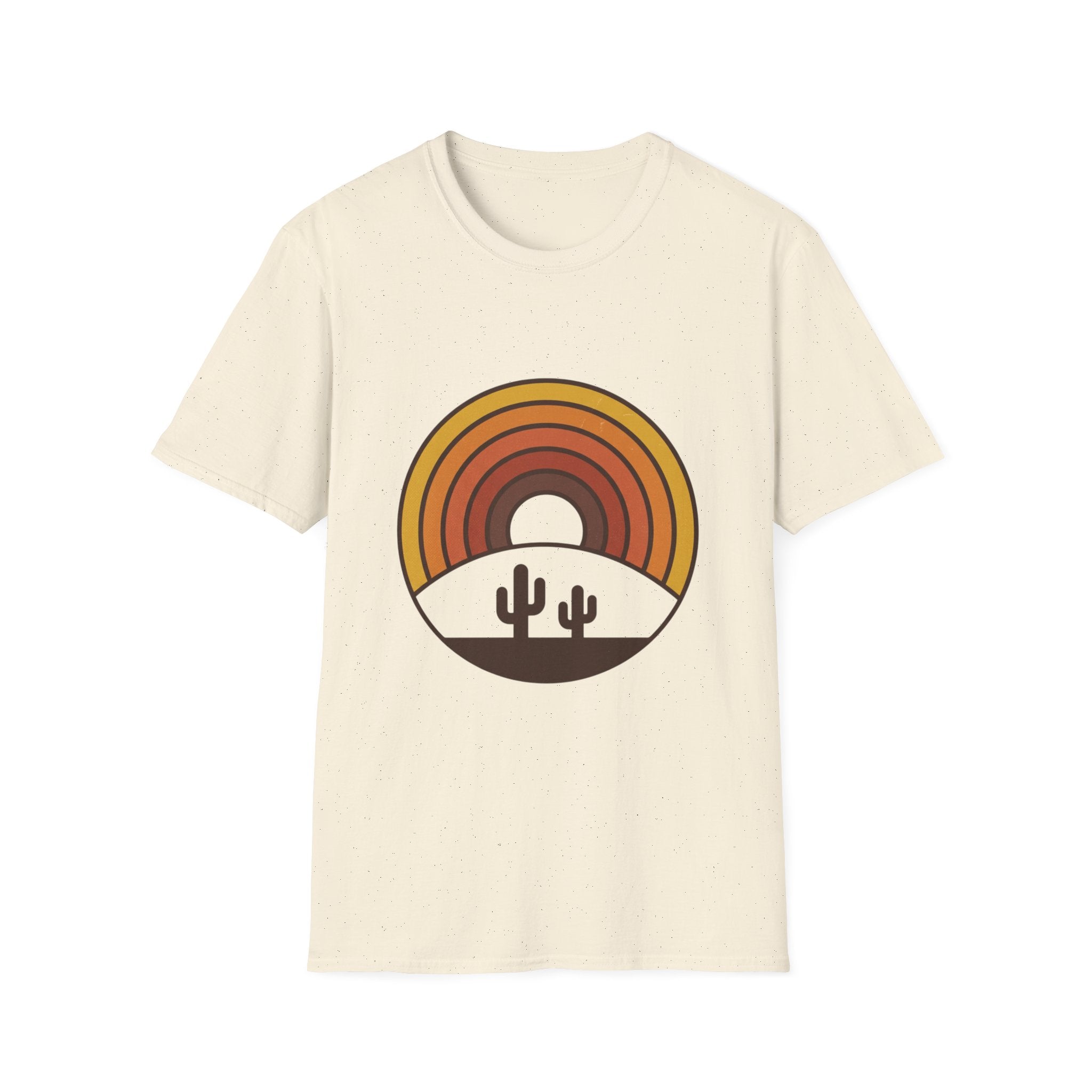 Retro Desert Rainbow T-Shirt — Cactus Sunset Graphic Tee