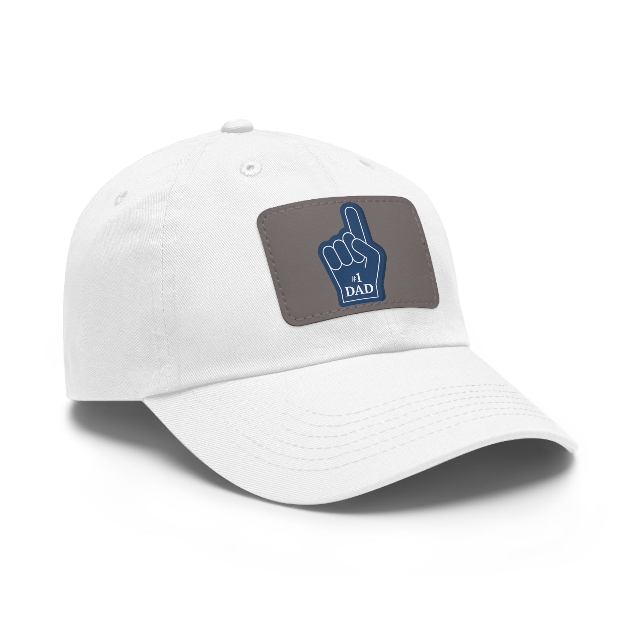 #1 Dad Foam Finger Leather Patch Dad Hat — Father's Day Gift Cap