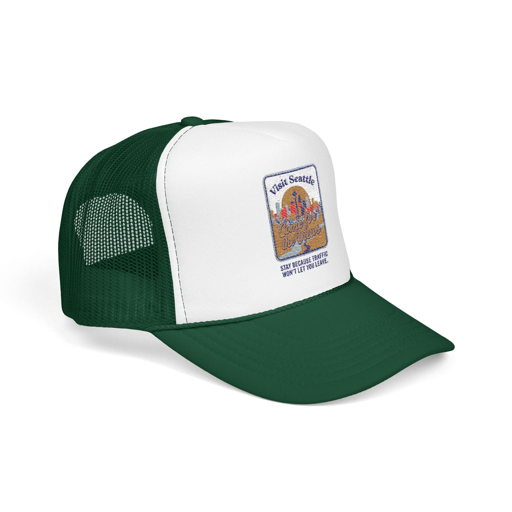 Vintage Desert Sunrise Trucker Hat — "Stay Somewhere" Embroidered Foam Cap