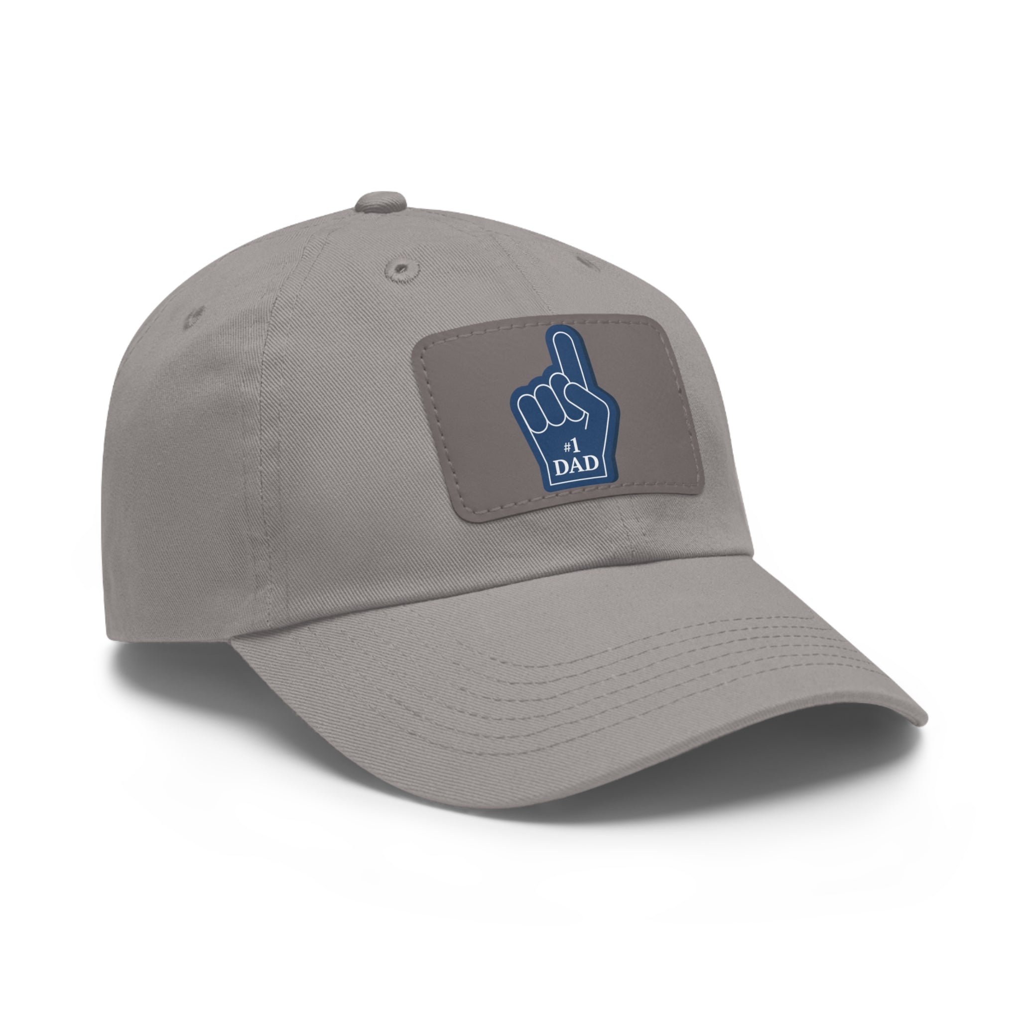 #1 Dad Foam Finger Leather Patch Dad Hat — Father's Day Gift Cap