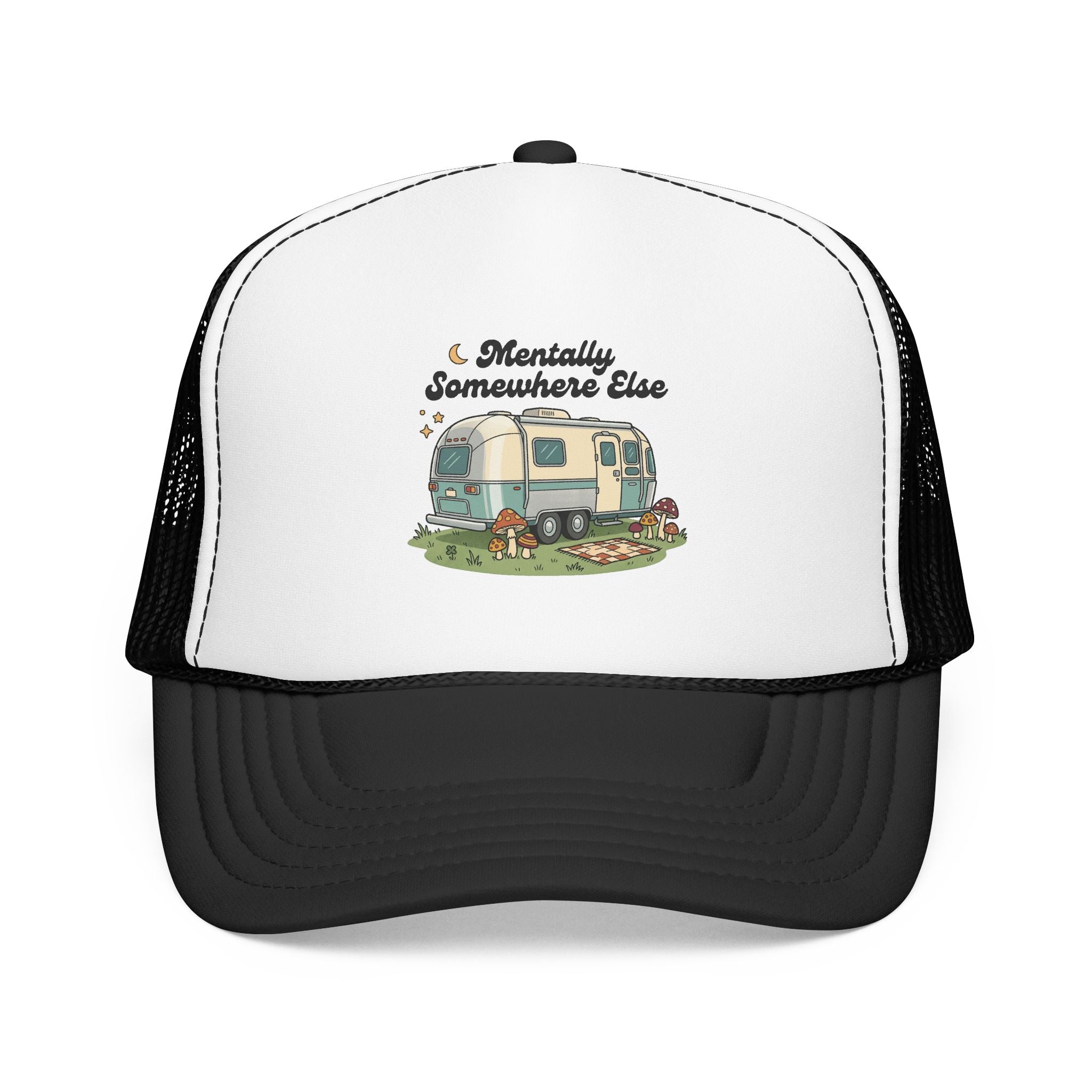 Trucker Hat - 'Mentally Somewhere Else' Retro Camper Design