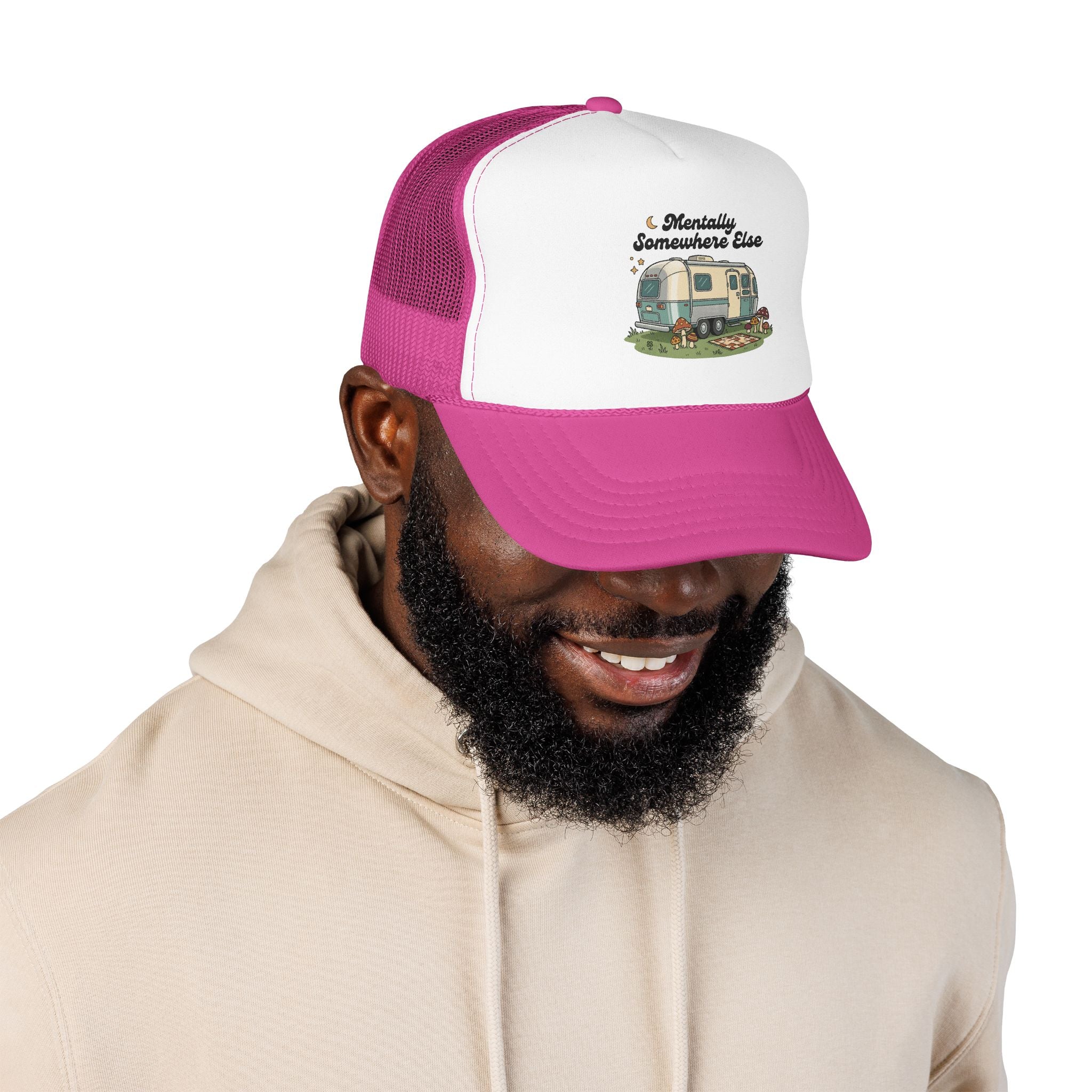 Trucker Hat - 'Mentally Somewhere Else' Retro Camper Design