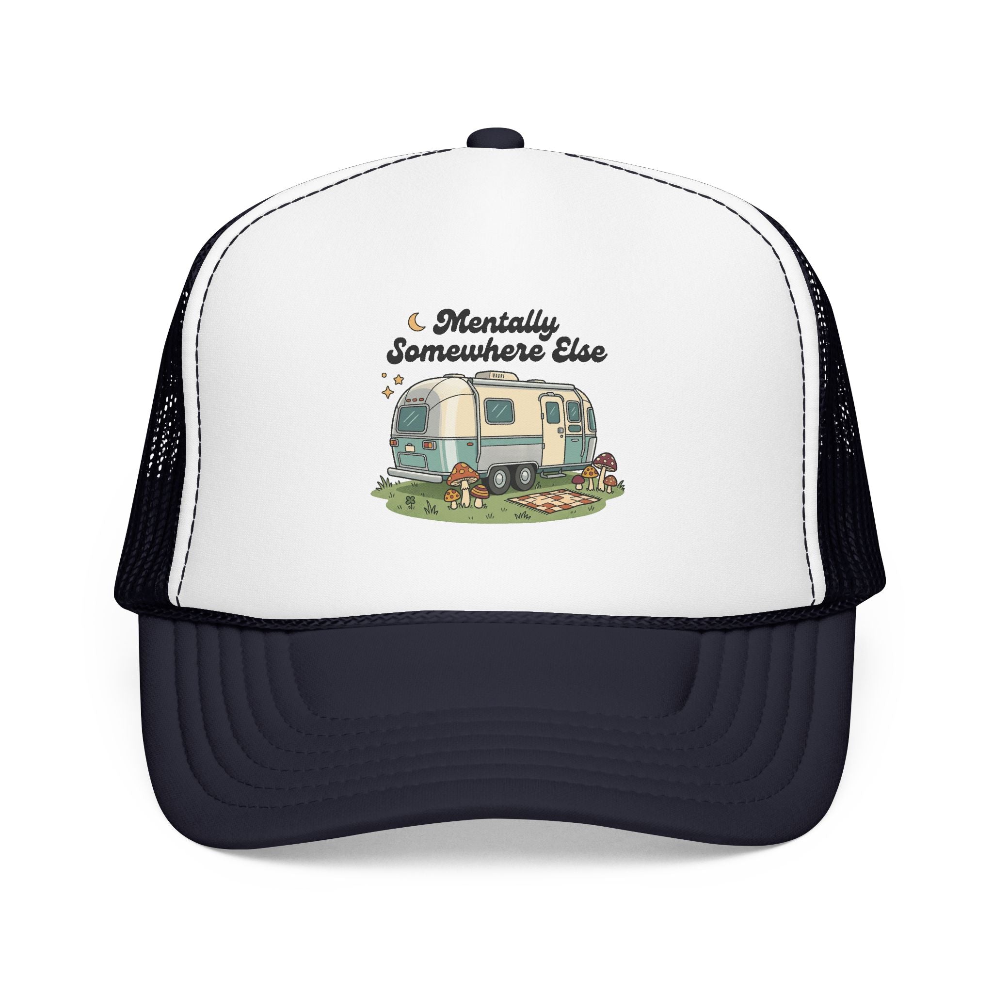 Trucker Hat - 'Mentally Somewhere Else' Retro Camper Design