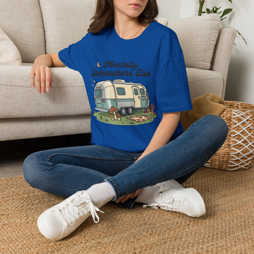 Mentally Somewhere Else Camper T-Shirt — Vintage Airstream RV Travel Tee
