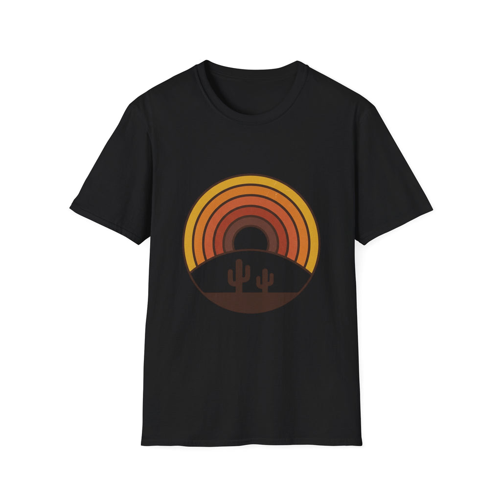 Retro Desert Rainbow T-Shirt — Cactus Sunset Graphic Tee