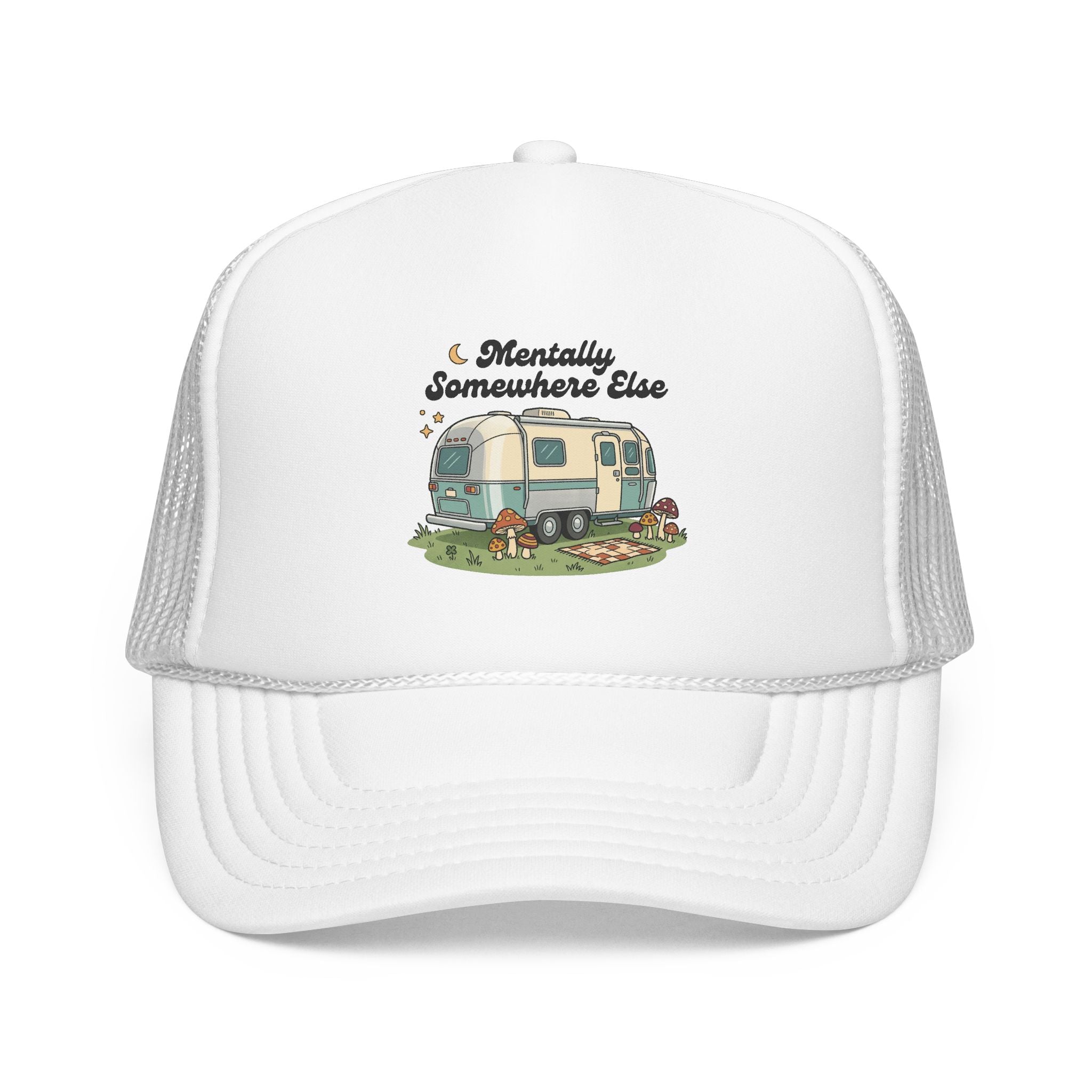 Trucker Hat - 'Mentally Somewhere Else' Retro Camper Design
