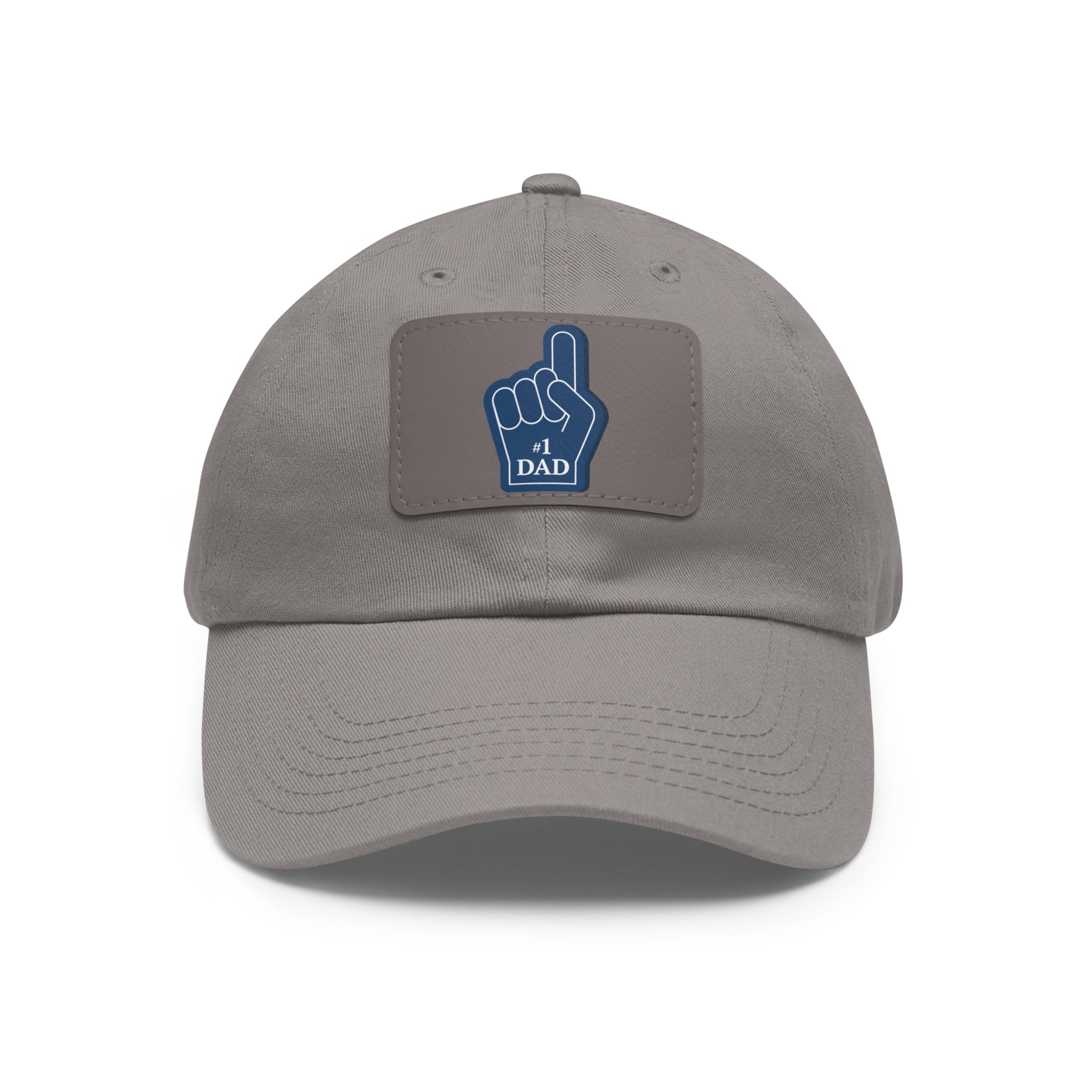 #1 Dad Foam Finger Leather Patch Dad Hat — Father's Day Gift Cap