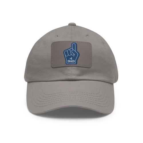 #1 Dad Foam Finger Leather Patch Dad Hat — Father's Day Gift Cap
