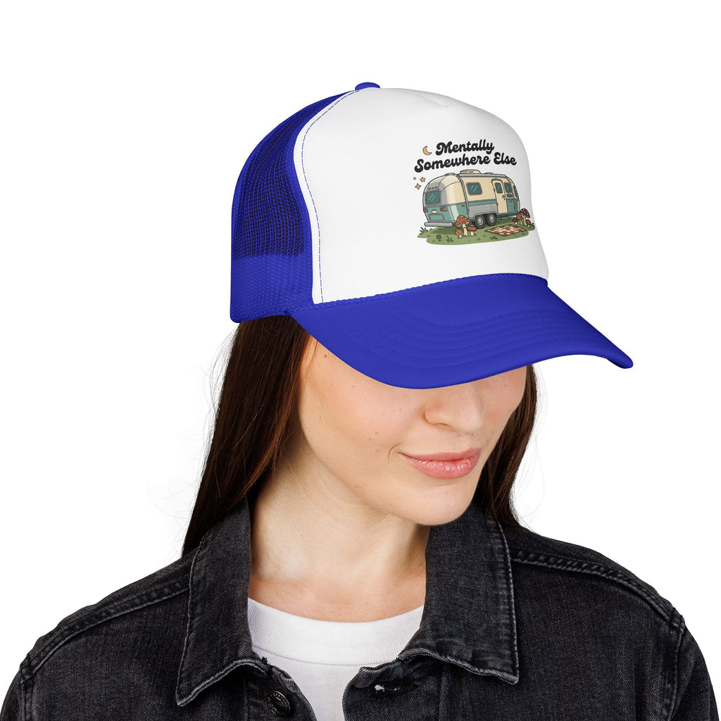 Trucker Hat - 'Mentally Somewhere Else' Retro Camper Design