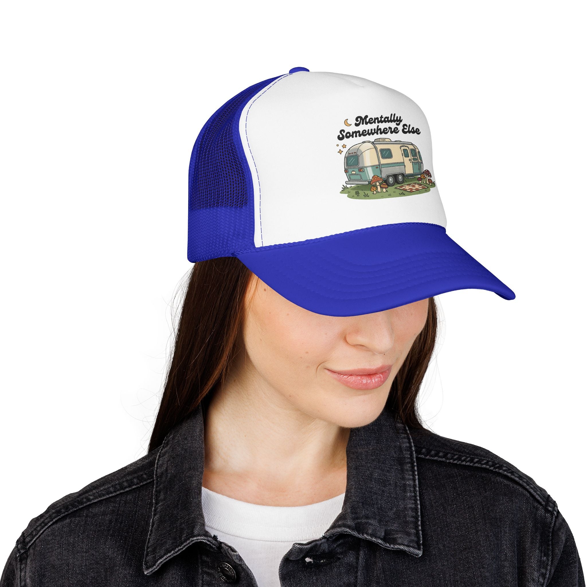 Trucker Hat - 'Mentally Somewhere Else' Retro Camper Design